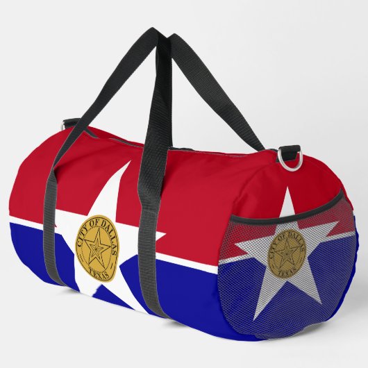 Print Cut Sew Bag with flag of Dallas, Texas, USA Duffle Bag (Rechte Ecke)
