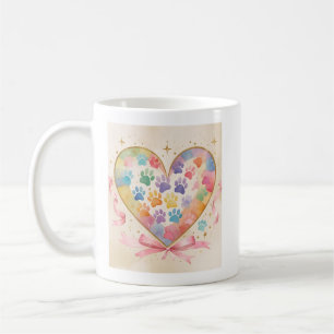 Print Heart Banner - Liebe Haustiere - Kunst Kaffeetasse