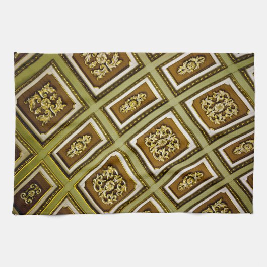 Print in grün und braun geschirrtuch (Horizontal)