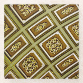 Print in grün und braun glasuntersetzer (Vorderseite)