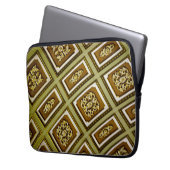 Print in grün und braun laptopschutzhülle (Vorderseite Links)