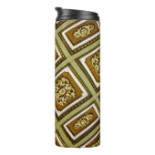 Print in grün und braun thermosbecher (Nach rechts gedreht)