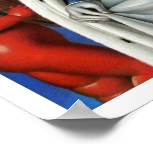 Print: Jungfrau und Kind umgeben von Engeln Poster (Ecke)