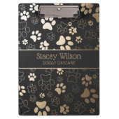 Print-Muster aus Gold und Kohle Klemmbrett (Vorderseite)