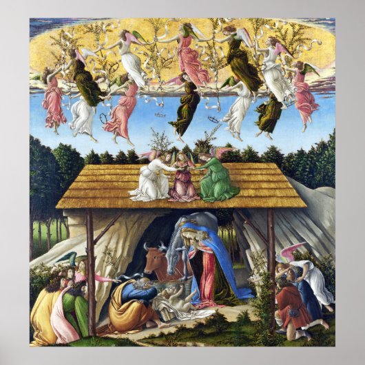 Print: Mystic Nativity (Detail) von Botticelli Poster (Vorne)