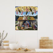 Print: Mystic Nativity (Detail) von Botticelli Poster (Küche)