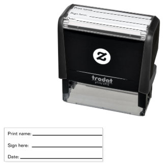 Print Name Sign Here and Date & Lines to Write on Permastempel