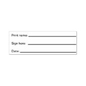 Print Name Sign Here and Date & Lines to Write on Permastempel (Design)