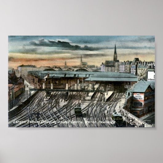 Print - Newcastle-upon-Tyne Railway Junction Poster (Vorne)
