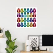 Print - Niedlich Rainbow Matryoshka Owl Poster (Heimbüro)