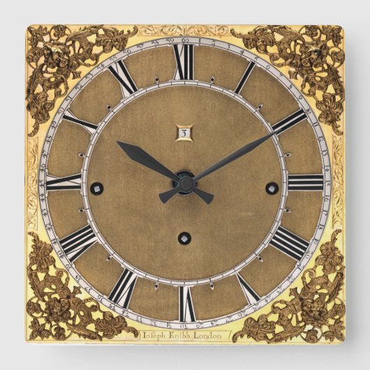 Print of Antique 1685 Joseph Knibb Quadratische Wanduhr (Vorderseite)