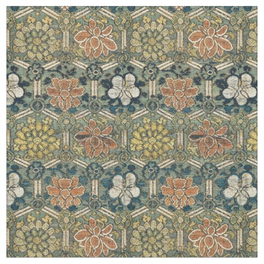 Print of Chinese Ming Dynsty Blume Brocade Stoff (Nahaufnahme)
