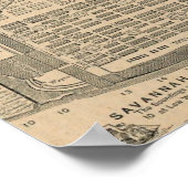 Print of Historic Savannah Georgia Karte Poster (Ecke)