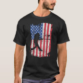 Print On Back Baseball USA American Flag 4th Of Ju T-Shirt (Vorderseite)