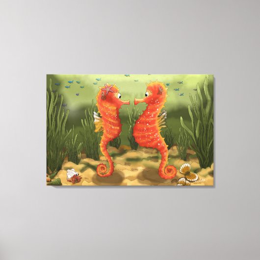 Print on canvas enchanted ocean world seahorses leinwanddruck (Vorderseite)