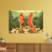 Print on canvas enchanted ocean world seahorses leinwanddruck (Insitu (Wohnzimmer))