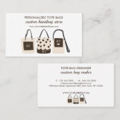 Print on Demand Monogram Tragetaschen Visitenkarte (Vorne/Hinten)