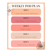 Print on Demand Small Business Peach Weekekly Post