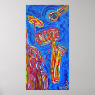Print on Leinwand - Cool Blue Jazz Poster