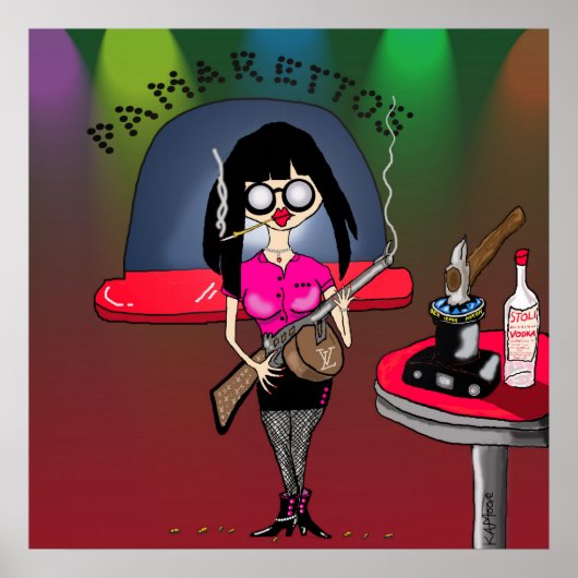 Print "Pam-Pam La Rue" - von Kev Moore Poster (Vorne)