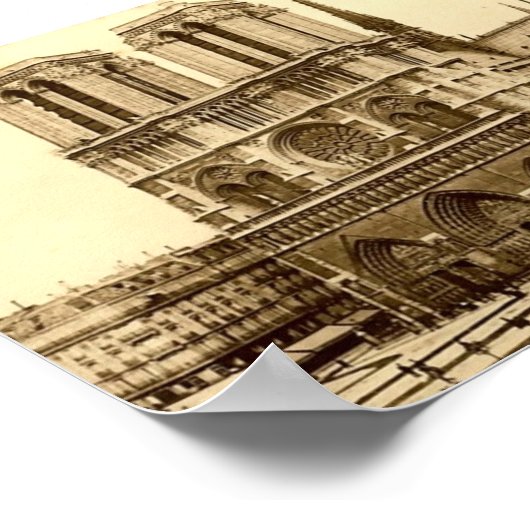 Print - Paris, Notre Dame Poster (Ecke)