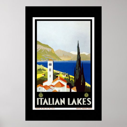 Print Retro Vintage Bild Reisen Italienische Seen Poster (Vorne)
