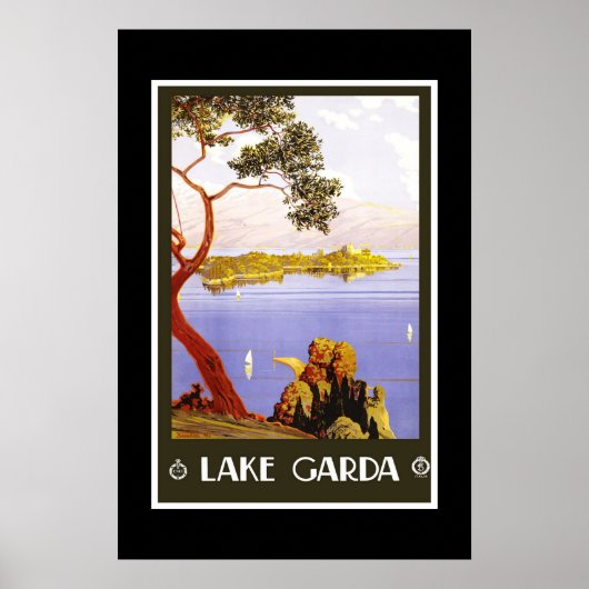 Print Retro Vintage Image Travel Garda Poster (Vorne)