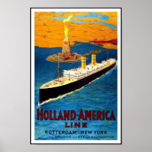 Print Retro Vintage Image Travel Holland - Amerika