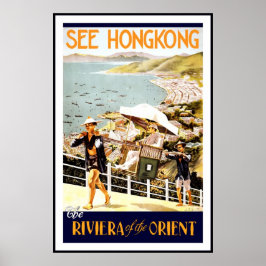 Print Retro Vintage Image Travel Hong Kong Poster