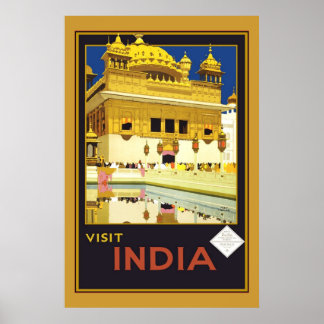 Print Retro Vintage Image Travel Indien Poster