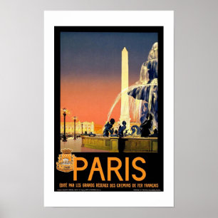 Print Retro Vintage Image Travel Paris Frankreich Poster