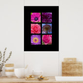 Print - Rosa und violette Blumen Poster (Küche)