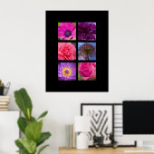 Print - Rosa und violette Blumen Poster (Heimbüro)