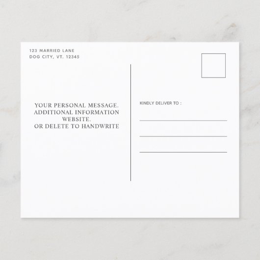 Print Rose Gold Glitzer Save the Date Postkarte ei (Rückseite)