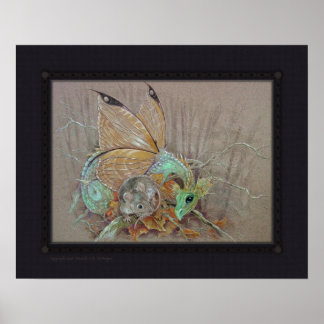 Print - Schmetterlingsdrache und Maus Poster
