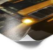 Print, Schulbus in Nebel Fotodruck (Ecke)