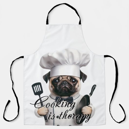 Print Schürze Kochen ist Therapie (Vorderseite)