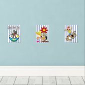 Print Set Blue & White Stripe Dog (Holzboden)