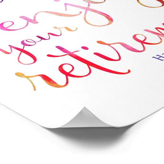 Print Sign (Print Sign) für das Party "Aquarellges Poster (Ecke)