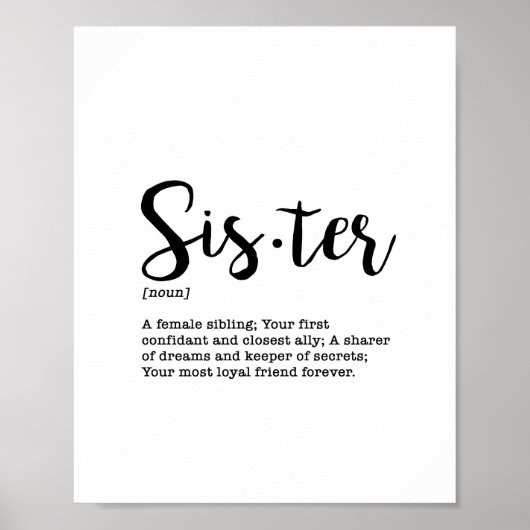 Print Sister Definition Poster (Vorne)