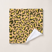 Print Trendy Peach and Yellow Leopard Badhandtuch Set (Waschlappen)