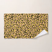 Print Trendy Peach and Yellow Leopard Badhandtuch Set (Handtuch)