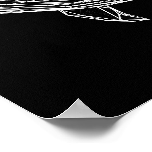 Print, Value Poster Paper Modern Geometric Whale (Ecke)