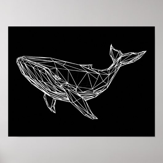 Print, Value Poster Paper Modern Geometric Whale (Vorne)