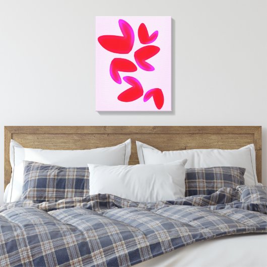 Print, Value Poster Paper (Semi-Gloss) with Hearts Leinwanddruck (Insitu (Schlafzimmer))