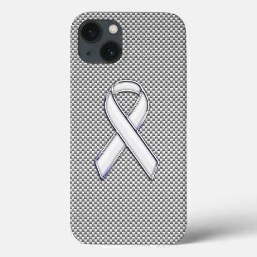 Print "White Ribbon Awareness Carbon Fibre" Case-Mate iPhone Hülle (Rückseite)
