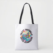 print with the phrase treat yourself with kindness tasche (Vorderseite)