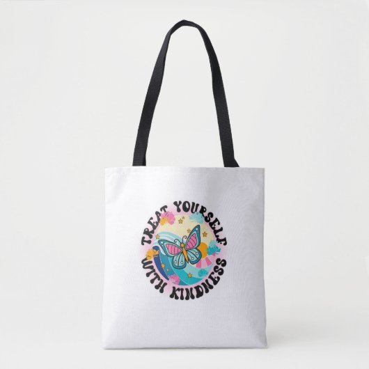 print with the phrase treat yourself with kindness tasche (Vorderseite)