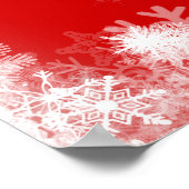 Printable 100. Geburtstag Snowflake Rot Willkommen Poster (Ecke)