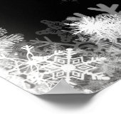 Printable 70. Geburtstag Snowflake Black Willkomme Poster (Ecke)